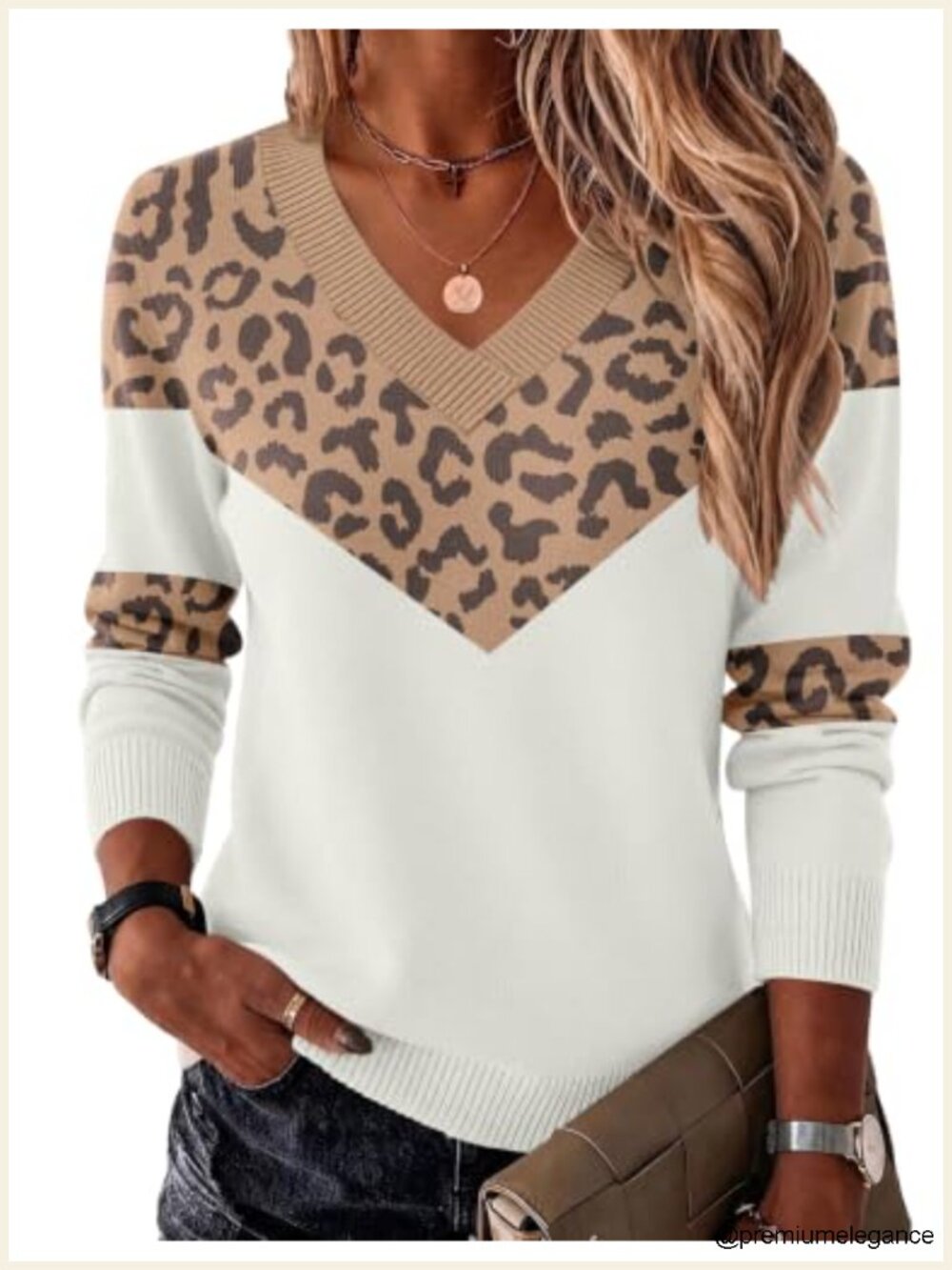 Womens V Neck Lightweight Knit Pullover Long Sleeve Fall Top